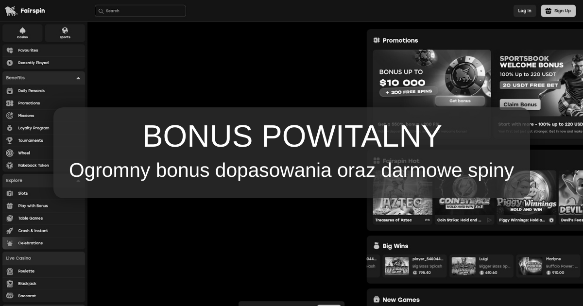 Fairspin Casino: bonus powitalny i zasady oferty dla graczy z Polski